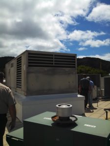 The rooftop air handler. You can just see the iconic spire of the Marin Civic Center in the background.